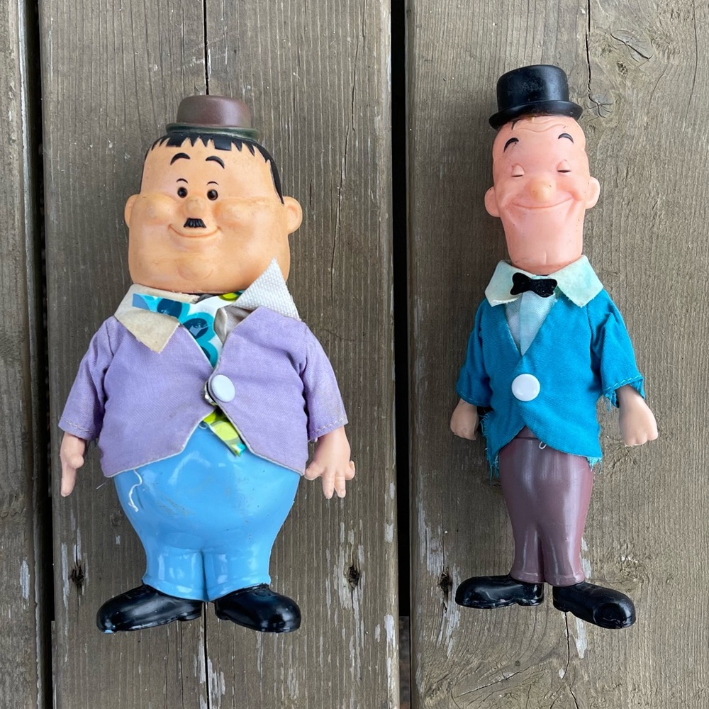 Vintage 1970’s R. Dakin & Co. Laurel Hardy Plastic and Rubber Toys Figurines
